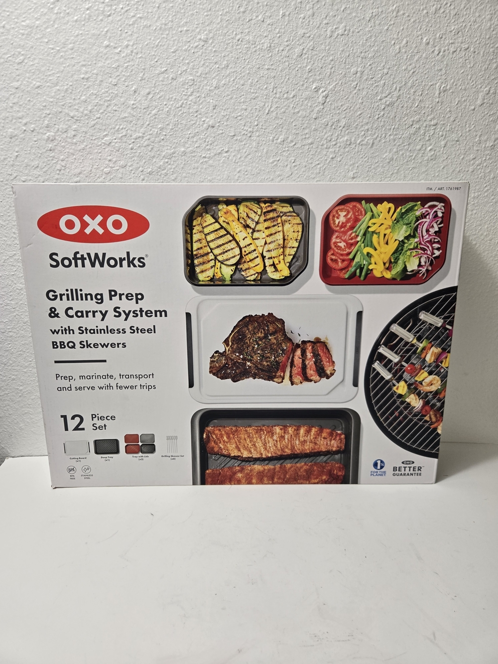 OXO SoftWorks Grilling Prep & Carry System - Red and Gray